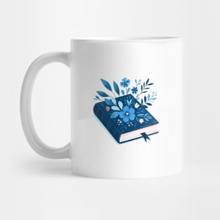 Blue Floral Book Mug